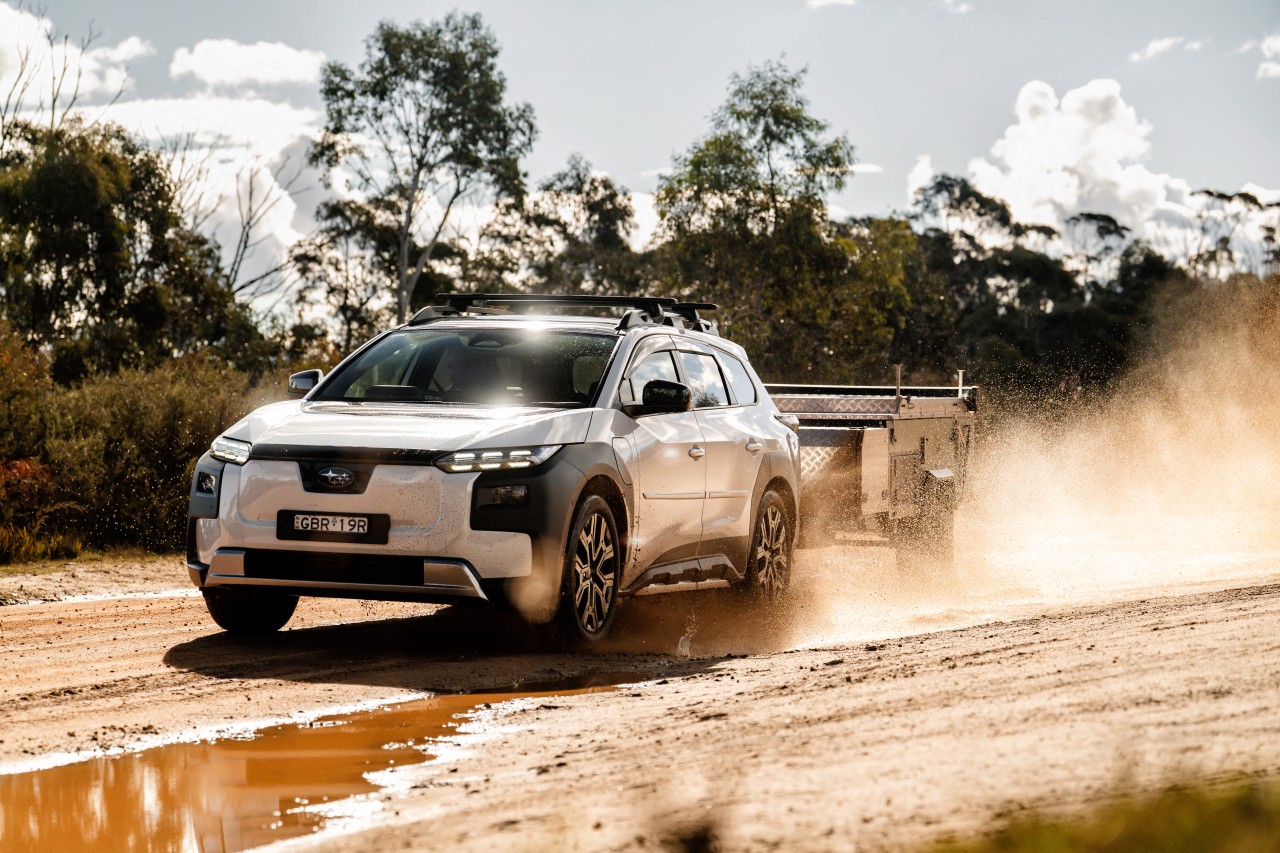 The Subaru Trailseeker is set to arrive with a Genuine Subaru New Zealand Underfloor Spare Wheel Kit and Towbar.  *Overseas model shown.