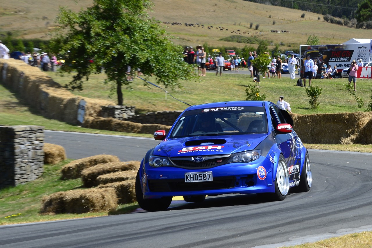 Subaru WRX STi driver Carl Ruiterman on his way to seventh in the Leadfoot Festival's Top Ten Shootout. PHOTO: GEOFF RIDDER.