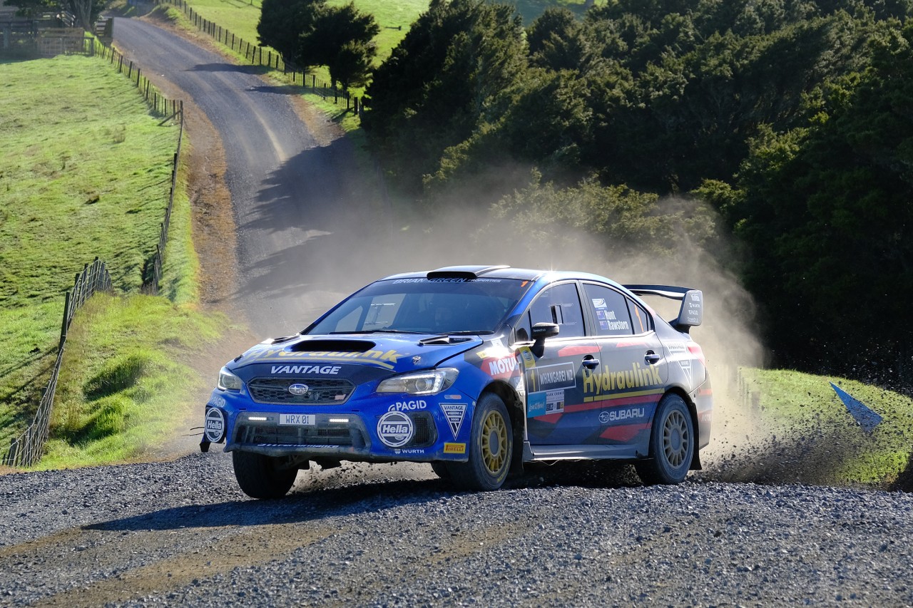 Subaru brand ambassador Ben Hunt and co-driver Tony Rawstorn have finsihed second in the shortened Brian Green Property Group New Zealand Rally Championship in the Subaru WRX STI. PHOTO: GEOFF RIDDER.