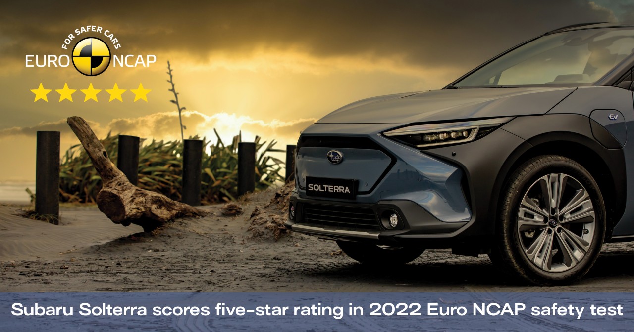 The Subaru Solterra has achieved the maximum Euro NCAP five star overall safety rating.