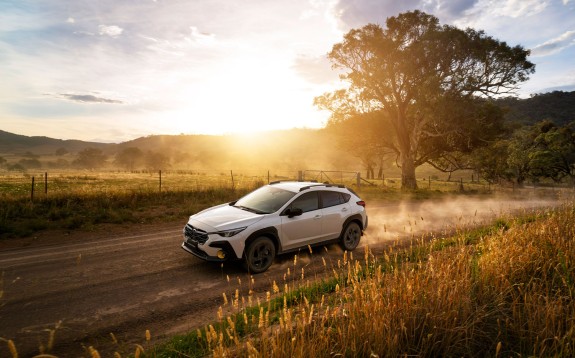 2026 Crosstrek Sport Edition Driving at Sunrise