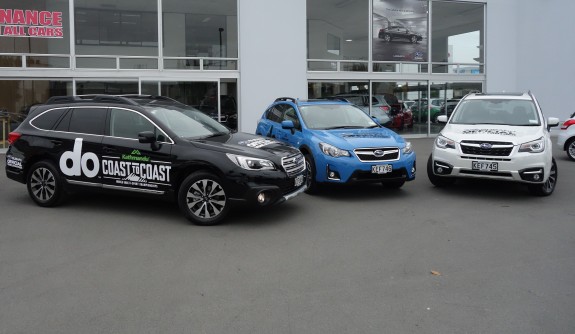 Subaru of New Zealand is the official vehicle supplier to the Kathmandu Coast to Coast and these three branded Subaru SUV models will be seen out and about on the Kumara beach to New Brighton course on Friday and Saturday.