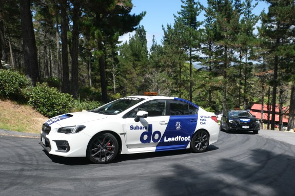 Subaru's performance cars the Levorg and WRX were the official pace cars for the Leadfoot Festival. PHOTO: GEOFF RIDDER.